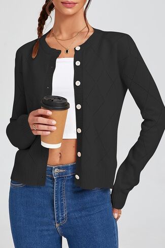 Cakulo Womens Cropped Cardigan Sweaters Lightweight Open Front Knit Cardigans Fall Outfits Fashion Clothes 2025 in Saudi Arabia