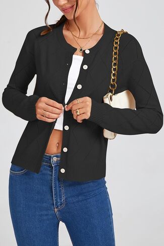 Cakulo Womens Cropped Cardigan Sweaters Lightweight Open Front Knit Cardigans Fall Outfits Fashion Clothes 2025 in Saudi Arabia