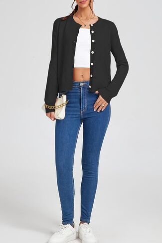 Cakulo Womens Cropped Cardigan Sweaters Lightweight Open Front Knit Cardigans Fall Outfits Fashion Clothes 2025 in Saudi Arabia