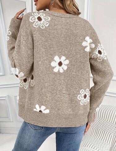 Mywinway Flower Sweater Cardigan Sweaters for Women 2025 Fall Sweaters Lightweight Knit Daisy Cute Casual Jackets in Kuwait