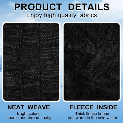 Geyoga 4 Pack Winter Hats for Men Beanie and Gloves Set, Winter Slouchy Beanie Hat Warm Gloves Lined Knit Thick in Saudi Arabia