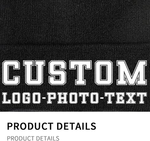 Custom Winter Beanies for Men Women,Personalized Knitted Beanie Hats with Image Text Logo - Skull Caps in Saudi Arabia