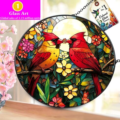 شجرة الحياة جاردن Suncatcher، نافذة زجاجية ملونة معلقة، Suncatchers لتعليق النوافذ، للأصدقاء والعائلة والنساء 6.31 * 6.31 in Saudi Arabia