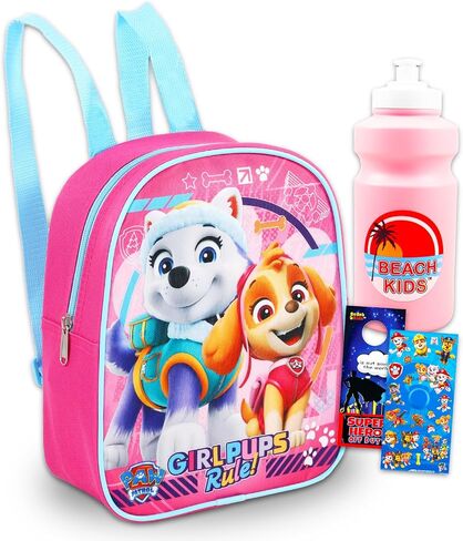 Paw Patrol Mini Backpack for Girls - Bundle with 10" Small Backpack Featuring Skye and Everest Plus Stickers, Water Bottle, More | Paw Patrol Travel Bag Set for Kids in Saudi Arabia
