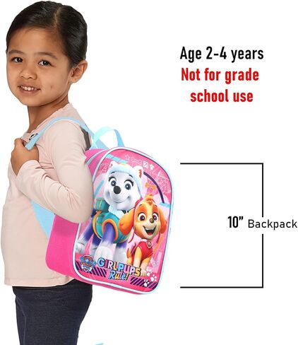 Paw Patrol Mini Backpack for Girls - Bundle with 10" Small Backpack Featuring Skye and Everest Plus Stickers, Water Bottle, More | Paw Patrol Travel Bag Set for Kids in Saudi Arabia