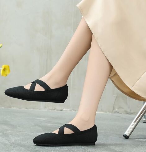 Flats for Women Round Toe Comfortable Casual Dressy Ballets Flat Shoes Womens Knit Dress Shoes Ballerina Flats for Work in Saudi Arabia