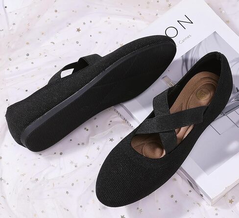 Flats for Women Round Toe Comfortable Casual Dressy Ballets Flat Shoes Womens Knit Dress Shoes Ballerina Flats for Work in Saudi Arabia