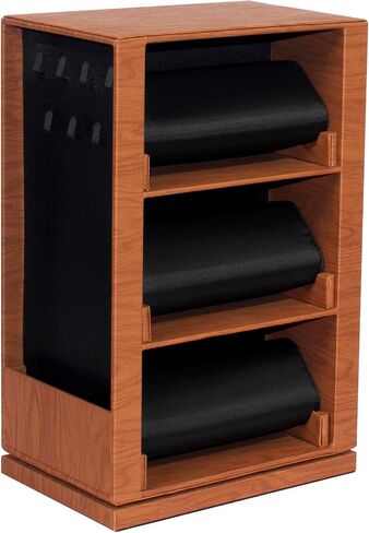 Watch and Glasses Storage Case, 3-Layer Watch Display Box, 4-Layer Glasses Rack, 360° Rotating Jewelry Organizer with Glass Window (Brown, With windows) in Saudi Arabia