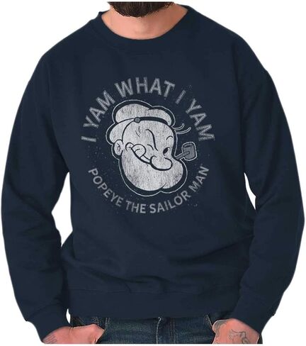 سويت شيرت Brisco Brands Popeye Sailor Man Quote What I Yam للرجال والنساء in Kuwait