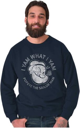 سويت شيرت Brisco Brands Popeye Sailor Man Quote What I Yam للرجال والنساء in Kuwait