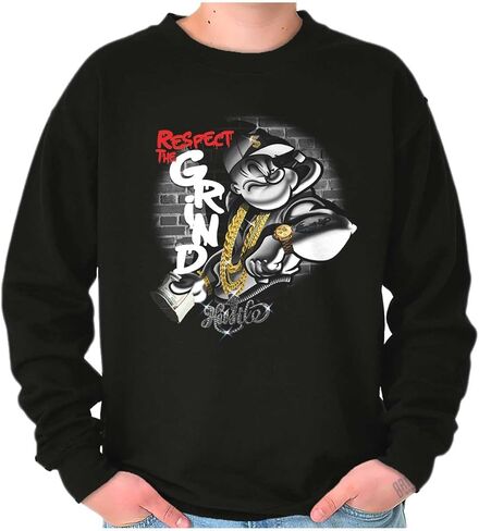 Brisco Brands Urban Popeye Respect the Grind Sweatshirt for Men or Women in Saudi Arabia