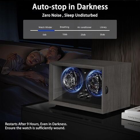 ALTIUS Watch Winder for Automatic Watches,Double Watch Winder Box, Automatic Watch Rotator with Quiet Motor and BLUE LED,Dual Rotation Modes Individual Control Watch Spinner, Gift for Man in Saudi Arabia