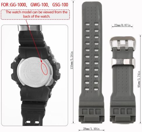 Men's GG-1000 Resin Strap Compatible with Casio G Shock GG-1000-1A5CR GG-1000-1A3CR GG-1000-1A3JF Replacement Band GG1000 Watch Accessories in Saudi Arabia