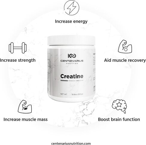 Centenarius Nutrition Creapure® Creatine Monohydrate Powder Supplement - Creatine for Women and Men - Unflavored Micronized Creatine Powder for Strength & Endurance in Saudi Arabia