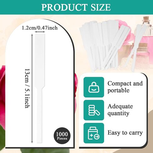 1000 Pieces Perfume Tester Strips - Perfume Blotter Essential Oils Paper Test Strips -Premium Fragrance Tester Strips for Scent Evaluation - Fragrance Strips for Aromatherapy & Spice Oils (White) in Kuwait