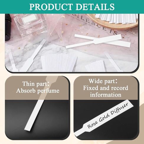 1000 Pieces Perfume Tester Strips - Perfume Blotter Essential Oils Paper Test Strips -Premium Fragrance Tester Strips for Scent Evaluation - Fragrance Strips for Aromatherapy & Spice Oils (White) in Kuwait