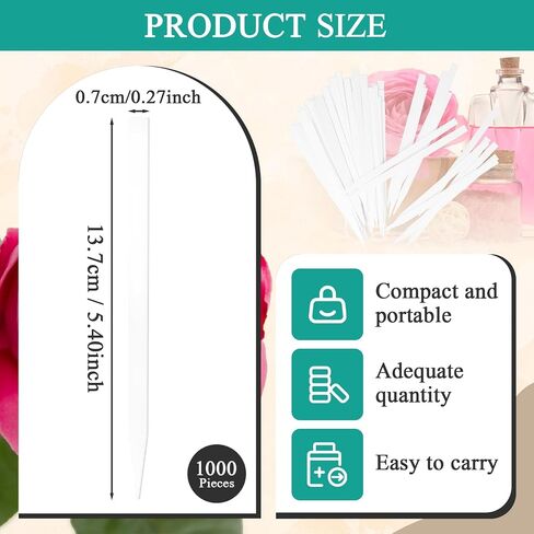1000 Pieces Perfume Tester Strips - Perfume Blotter Essential Oils Paper Test Strips -Premium Fragrance Tester Strips for Scent Evaluation - Fragrance Strips for Aromatherapy & Spice Oils (White) in Kuwait