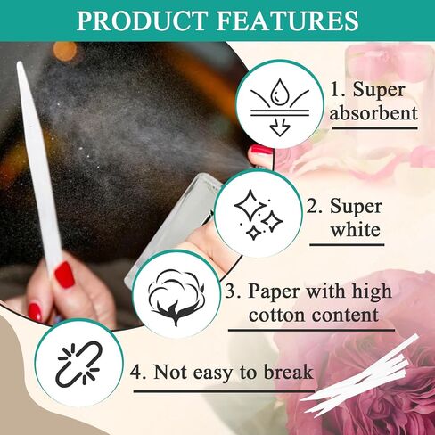 1000 Pieces Perfume Tester Strips - Perfume Blotter Essential Oils Paper Test Strips -Premium Fragrance Tester Strips for Scent Evaluation - Fragrance Strips for Aromatherapy & Spice Oils (White) in Kuwait
