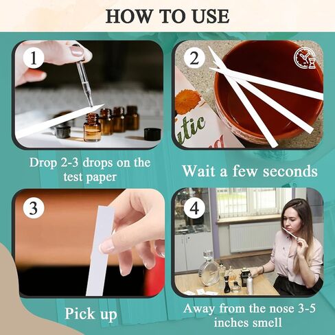1000 Pieces Perfume Tester Strips - Perfume Blotter Essential Oils Paper Test Strips -Premium Fragrance Tester Strips for Scent Evaluation - Fragrance Strips for Aromatherapy & Spice Oils (White) in Kuwait