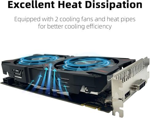 QTHREE Geforce GTX 750 4GB Graphics Card,GDDR5,128Bit,GPU Video Card for PC Gaming,PCI Express x16,HDMI, DVI, VGA,Dual Fans Cooling,Low Power in Kuwait