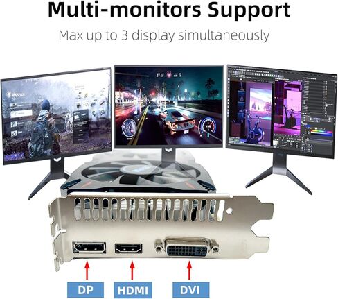 QTHREE Geforce GTX 750 4GB Graphics Card,GDDR5,128Bit,GPU Video Card for PC Gaming,PCI Express x16,HDMI, DVI, VGA,Dual Fans Cooling,Low Power in Kuwait