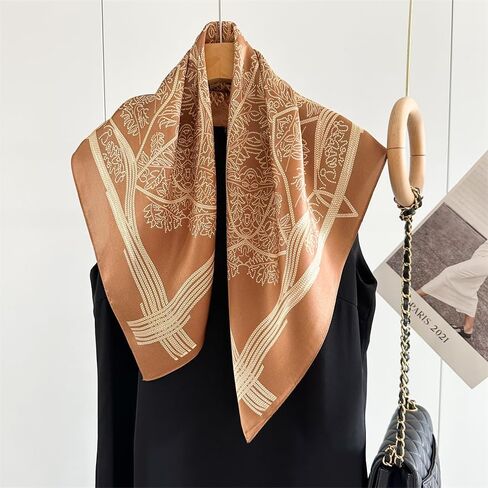 100% وشاح حريري التوت النقي 26 "x 26" وشاح مربع المرأة منديل الحجاب وشاح الشعر باندانا هدية معبأة in Kuwait