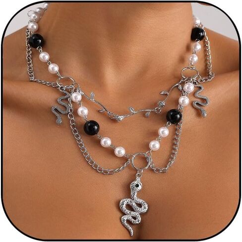 Gothic Snake Choker Necklace for Women Men Punk Snake Necklace Goth Snakes Pendant Necklaces Halloween Jewelry Gifts in Saudi Arabia