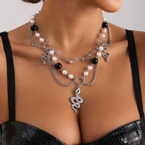 Gothic Snake Choker Necklace for Women Men Punk Snake Necklace Goth Snakes Pendant Necklaces Halloween Jewelry Gifts in Saudi Arabia