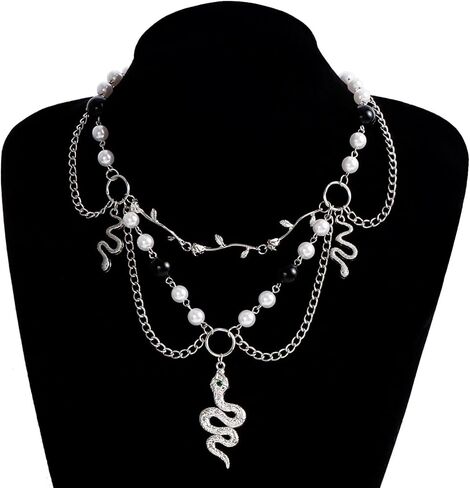 Gothic Snake Choker Necklace for Women Men Punk Snake Necklace Goth Snakes Pendant Necklaces Halloween Jewelry Gifts in Saudi Arabia