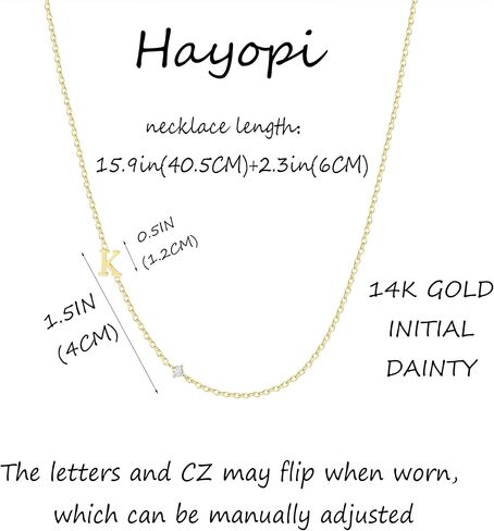 Initial Necklaces for Women,14K Gold Plated CZ Sideways Letter Necklace Dainty Small Cute Gold Initial Necklace Personalized Custom Name Choker Necklaces for Women Non Tarnish Jewelry Aesthetic Stuff in Kuwait