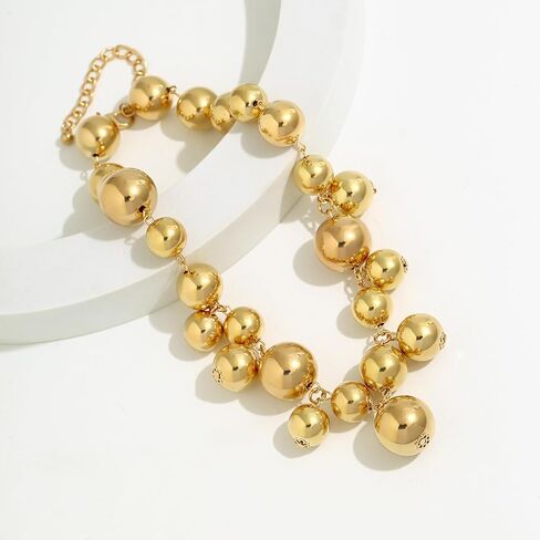 Pearl Choker Necklaces for Women Fake Pearl Necklace Big Chunky Pearl Necklace Gold Statement Necklace Party Bride Wedding Trendy Jewelry Gifts in Saudi Arabia