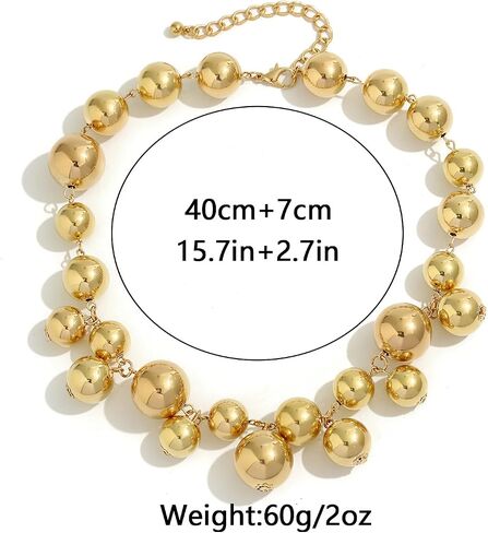 Pearl Choker Necklaces for Women Fake Pearl Necklace Big Chunky Pearl Necklace Gold Statement Necklace Party Bride Wedding Trendy Jewelry Gifts in Saudi Arabia