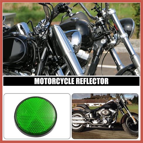 ACROPIX 2 Pcs 56mm Green Plastic Universal Round Reflective Warning Reflector with Adhesive Tape for Motorcycle Bike Car Parts in Saudi Arabia