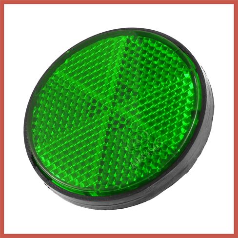 ACROPIX 2 Pcs 56mm Green Plastic Universal Round Reflective Warning Reflector with Adhesive Tape for Motorcycle Bike Car Parts in Saudi Arabia