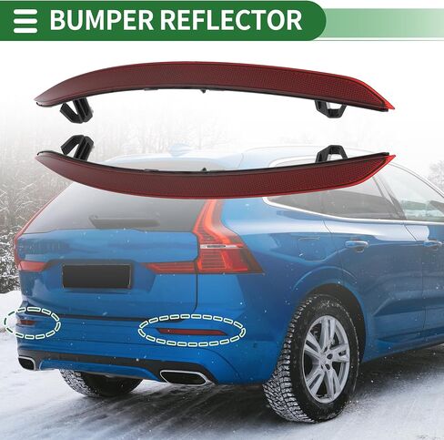 Motoforti Bumper Reflector Bumper Reflector Side Marker for Volvo XC60 2018-2021 Rear Plastic No.31656677/32293628/31656678/32293627 Red Durable in Saudi Arabia