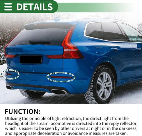Motoforti Bumper Reflector Bumper Reflector Side Marker for Volvo XC60 2018-2021 Rear Plastic No.31656677/32293628/31656678/32293627 Red Durable in Saudi Arabia