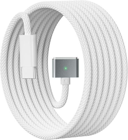 140W USB-C to Magnetic 3 Cable for MacBook Power Adapter, Nylon Braided Safe 3 Cable Compatible with MacBook Air 2024 M3 Pro & Max 13" 15", MacBook Pro 2021 2023 14" 16", MacBook Air 2022 2023, 6.6ft in Kuwait