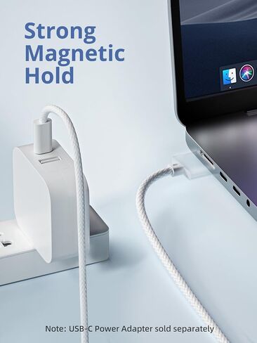 140W USB-C to Magnetic 3 Cable for MacBook Power Adapter, Nylon Braided Safe 3 Cable Compatible with MacBook Air 2024 M3 Pro & Max 13" 15", MacBook Pro 2021 2023 14" 16", MacBook Air 2022 2023, 6.6ft in Kuwait