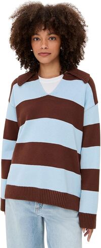 English Factory Women's Stripe Rugby Collared Sweater in Saudi Arabia
