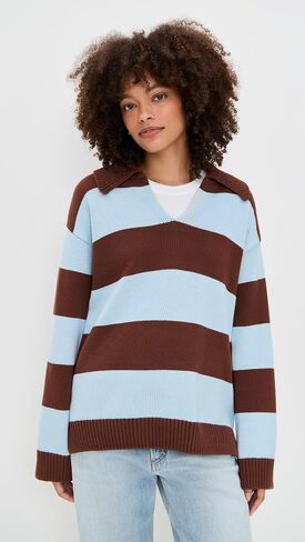 English Factory Women's Stripe Rugby Collared Sweater in Saudi Arabia