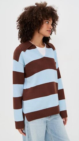 English Factory Women's Stripe Rugby Collared Sweater in Saudi Arabia