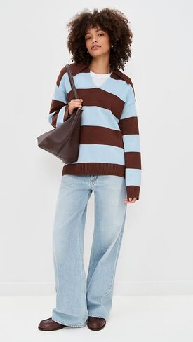 English Factory Women's Stripe Rugby Collared Sweater in Saudi Arabia
