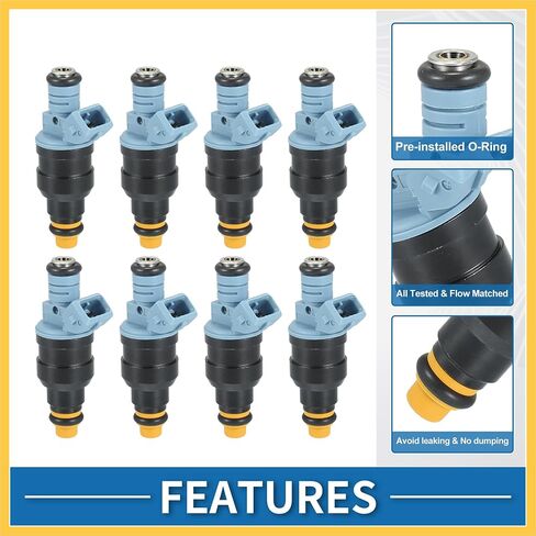 Fuel Injector No.F1TZ-9F593-D Fuel Injection Nozzle for Ford F-250 1991-1995 7.5L for Ford F-350 1991-1997 7.5L Blue 8 Pcs Auto Replacement Parts in Saudi Arabia