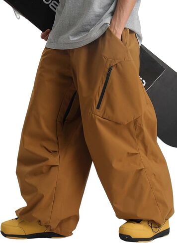 GSOU SNOW Mens Snow Pants Womens Baggy Snowboarding Ski Pant Loose Waterproof Windproof Insulated Outdoor Sport in Saudi Arabia