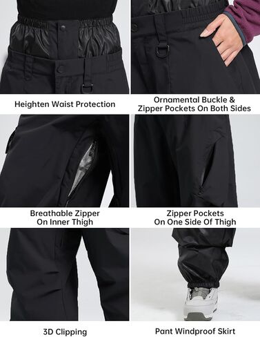 GSOU SNOW Mens Snow Pants Womens Baggy Snowboarding Ski Pant Loose Waterproof Windproof Insulated Outdoor Sport in Kuwait