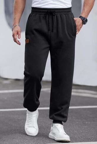 Men's Winter Fleece Joggers Sherpa Lined Sweatpants Active Running Outdoor Pants S-XXL in Kuwait