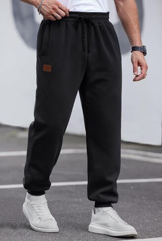 Men's Winter Fleece Joggers Sherpa Lined Sweatpants Active Running Outdoor Pants S-XXL in Kuwait