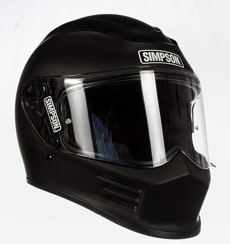 Simpson SPBM3 Speed ​​Bandit خوذة سباق لكامل الوجه مقاس متوسط ​​- أسود غير لامع - درع شفاف متضمن - درع المرآة المصور يباع بشكل منفصل in Saudi Arabia