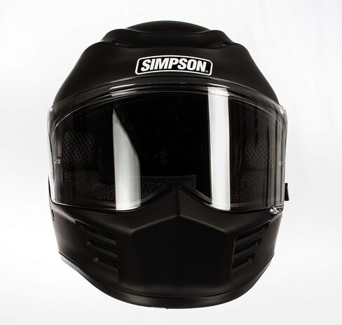 Simpson SPBM3 Speed ​​Bandit خوذة سباق لكامل الوجه مقاس متوسط ​​- أسود غير لامع - درع شفاف متضمن - درع المرآة المصور يباع بشكل منفصل in Saudi Arabia