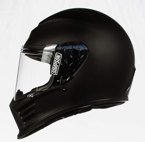 Simpson SPBM3 Speed ​​Bandit خوذة سباق لكامل الوجه مقاس متوسط ​​- أسود غير لامع - درع شفاف متضمن - درع المرآة المصور يباع بشكل منفصل in Saudi Arabia